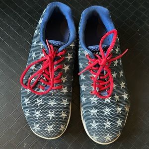 Used NoBull red white & blue cross trainers